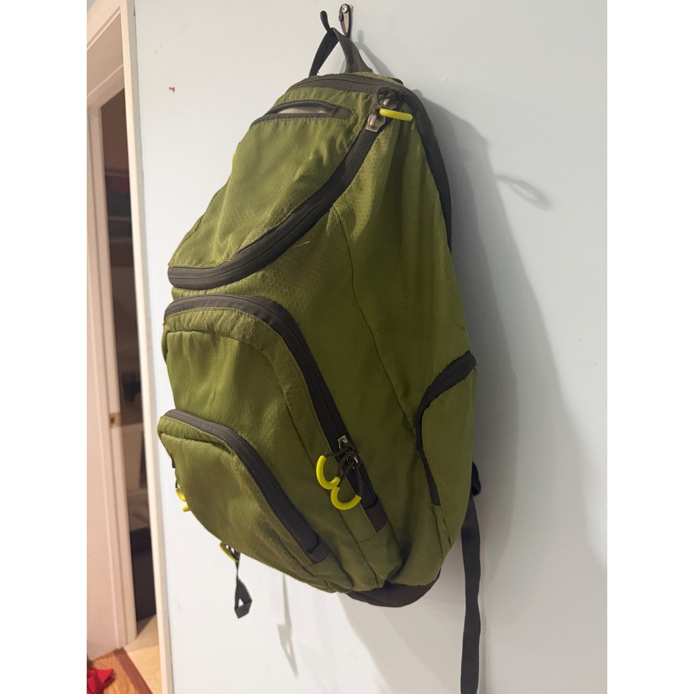 Olive Green Recycled Honeycomb Ripstop Multi-Pocket Laptop Backpack